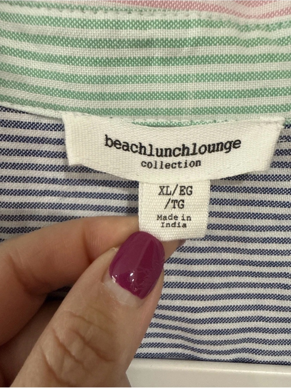 beachlunchlounge XL Long Sleeve Button Up Cotton Shirt Multicolor Striped - NOTE - Picture 3 of 11